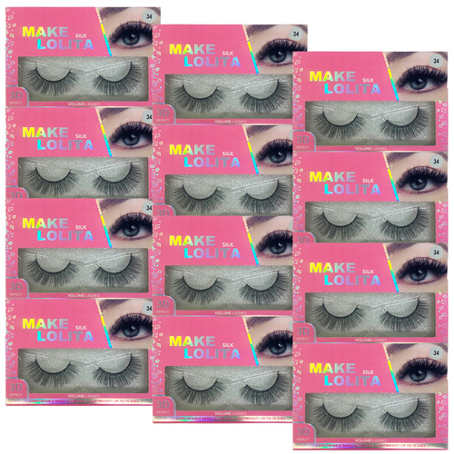 Cílios Postiços 3D 34 Make Lolita ML207 - Box c/ 12 unid