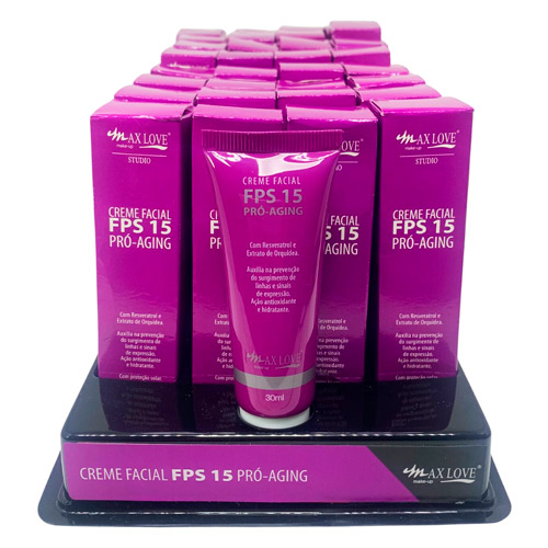 Creme Facial FPS 15 Pró-Aging Max Love - Box c/ 32 unid