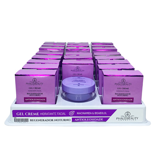 Gel Creme Hidratante Facial Regenerador Noturno Phállebeauty PH0564 - Box c/ 22 unid
