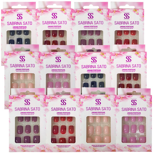 Unhas Postiças Autocolantes Sabrina Sato SS-2608 - Pcte c/ 12 unid