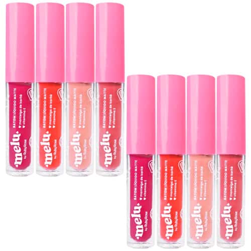 Batom Líquido Matte Melu Ruby Rose RR-563/G2 - Kit c/ 08 unid