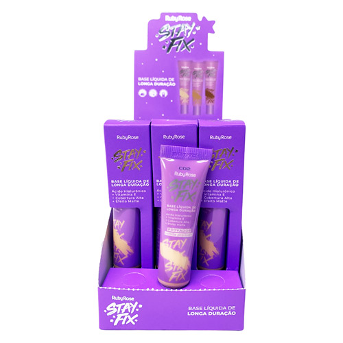 Base Líquida de Longa Duração C02 Stay Fix Ruby Rose HB-873-S2 - Box c/ 12 unid