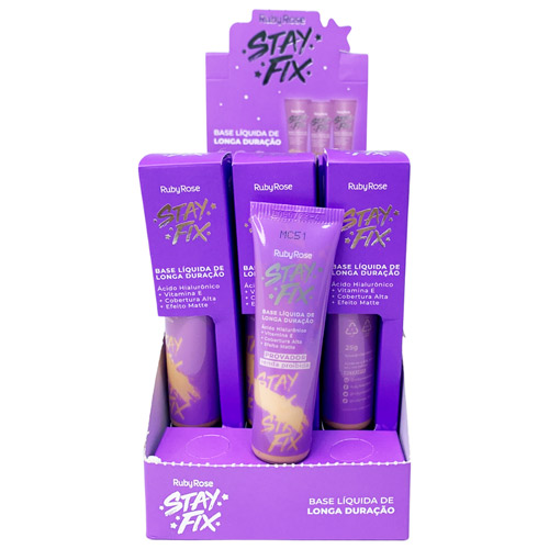 Base Líquida de Longa Duração MC51 Stay Fix Ruby Rose HB-873-S4 - Box c/ 12 unid