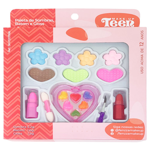 Paleta de Sombras, Batom e Gloss Amore Teen Fenzza SKV12011166