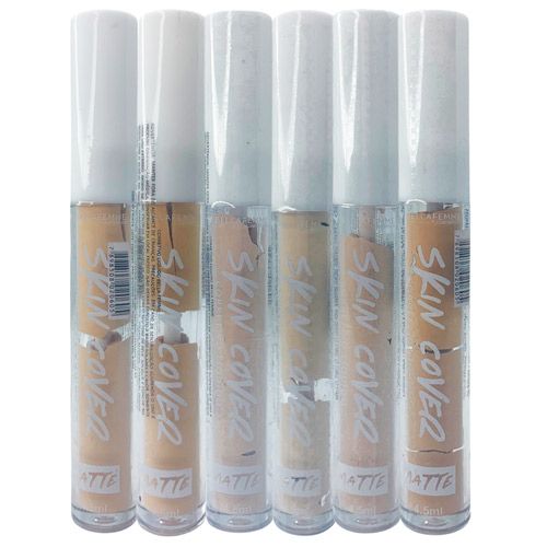 Corretivo Líquido Skin Cover Bella Femme BF10047A - Kit c/ 06 unid