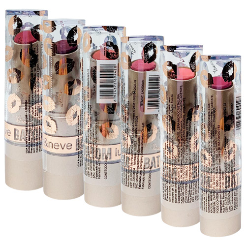Batom Bastão Matte Kisses Lua & Neve LN05004 - Kit c/ 06 unid