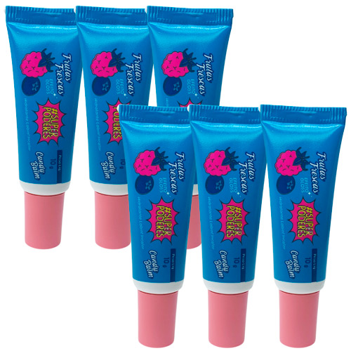 Hidratante Labial Candy Balm Frutas Frescas Super Poderes HLSP01 - Kit c/ 06 unid
