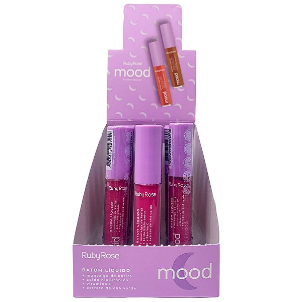 Batom Líquido Mood Charm 05 Ruby Rose HB-566-S5 - Box c/ 12 unid