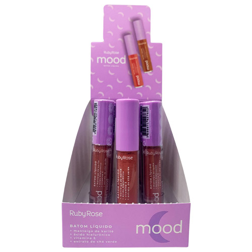 Batom Líquido Mood Empathy 10 Ruby Rose HB-566-S10 - Box c/ 12 unid
