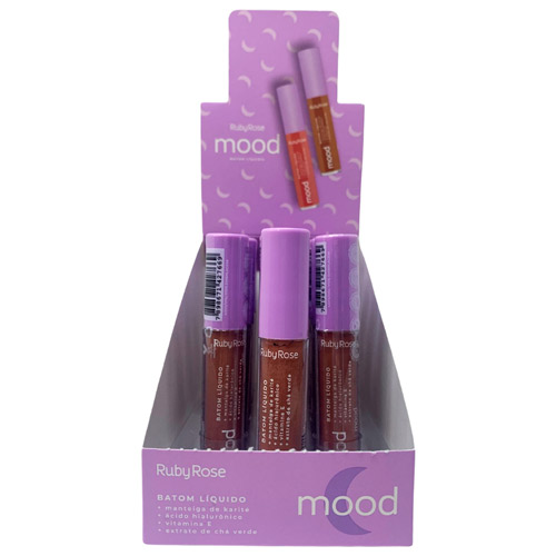 Batom Líquido Mood Worship 11 Ruby Rose HB-566-S11 - Box c/ 12 unid
