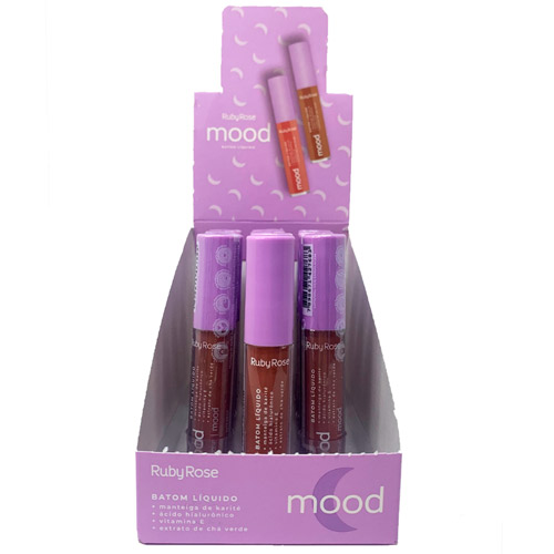 Batom Líquido Mood Interest 13 Ruby Rose HB-566-S13 - Box c/ 12 unid