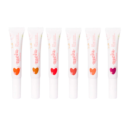 Batom e Blush 2x1 Grupo 02 Melu Ruby Rose RR-6120-2 - Kit c/ 06 unid