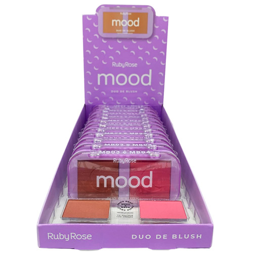 Duo de Blush MB02 Mood Ruby Rose HB-576-2 - Box c/ 12 unid