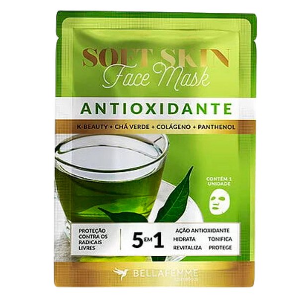 Máscara Facial Kbeauty Antioxidante Soft Skin Bella Femme SS80023