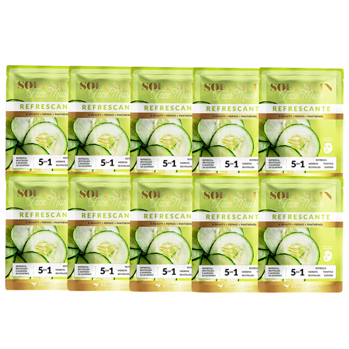 Máscara Facial Kbeauty Refrescante Soft Skin Bella Femme SS80024 - Box c/ 10 unid
