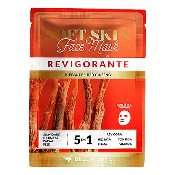 Máscara Facial Kbeauty Revigorante Soft Skin Bella Femme SS80025
