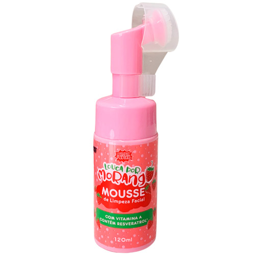 Mousse de Limpeza Facial com Escova Louca por Morango Super Poderes #SP900-01