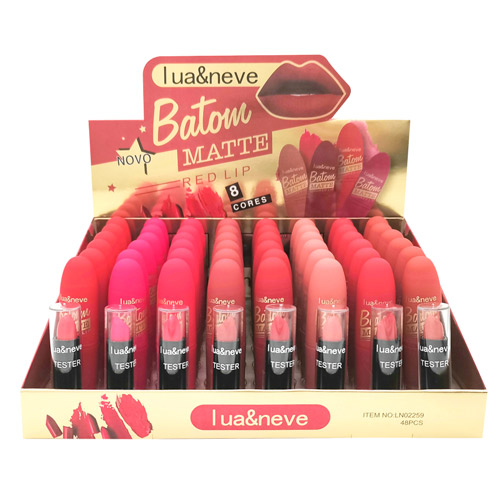 Batom Bastão Matte Red Lip Lua & Neve LN02259 - Box c/ 48 unid