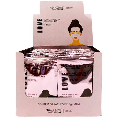 Máscara Facial Peel Off Love Antioleosidade Dia Max Love - Box c/ 60 unid