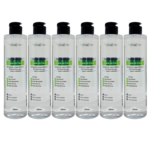 Água Micelar Água de Coco Max Love - Kit c/ 06 unid