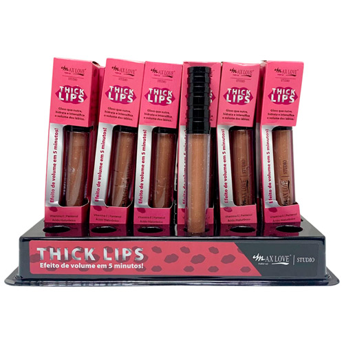 Gloss Thick Lips Efeito Volume Cor 202 Max Love - Box c/ 36 unid