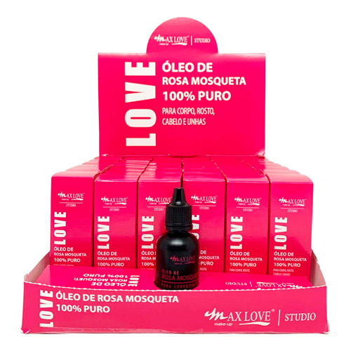 Óleo de Rosa Mosqueta 100% Puro 30ml Max Love - Box c/ 36 unid