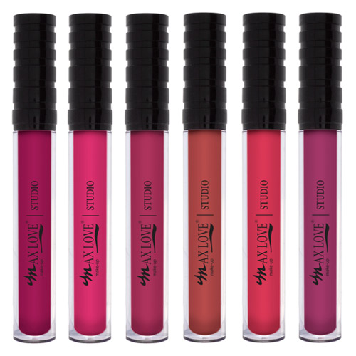 Batom Líquido Matte 30 Horas Box 02 Cor 606 ao 611 Max Love - Kit c/ 06 unid