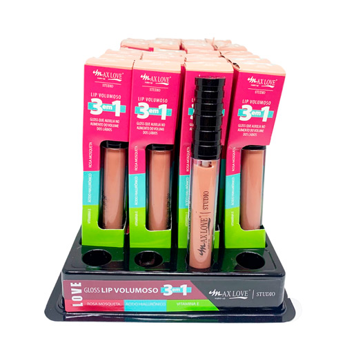 Gloss Lip Volumoso 3 em 1 Cor 302 Max Love - Box c/ 32 unid