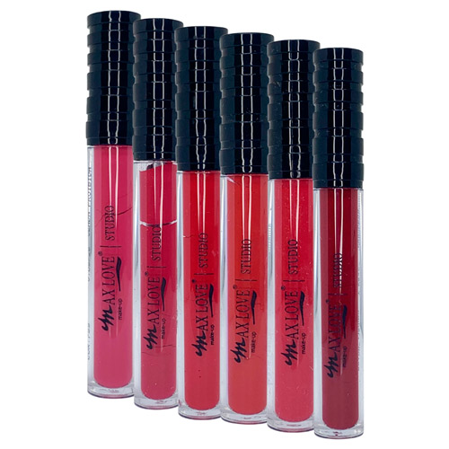 Batom Líquido 24 Horas Confort + Hidratação Box 08 Cor 752 ao 757 Max Love - Kit c/ 06 unid