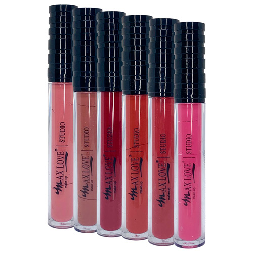 Batom Líquido 24 Horas Confort + Hidratação Box 01 Cor 710 ao 715 Max Love - Kit c/ 06 unid