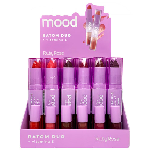 Batom Duo Grupo 03 Ruby Rose HB-8614/G3 - Box c/ 36 unid