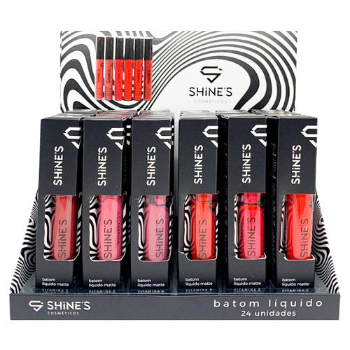Batom Líquido Matte Shine's SH1000 - Box c/ 24 unid