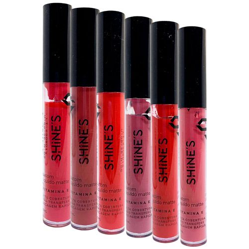 Batom Líquido Matte Shine's SH1000 - Kit c/ 06 unid