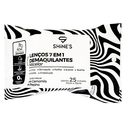 Lenço Demaquilante 7 em 1 Micelar Shine's SH4005-01