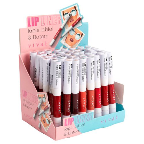 Lápis Labial & Batom Lip Liner Vivai 3097.1.1 - Box c/ 48 unid