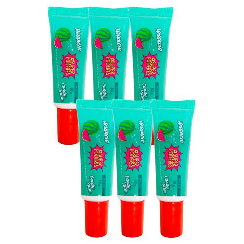 Hidratante Labial Candy Balm Melancia Super Poderes HLSP04 - Kit c/ 06 unid