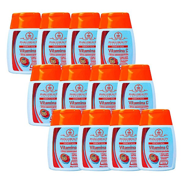 Sabonete Facial Vitamina C Phállebeauty PH0738 - Box c/ 12 unid