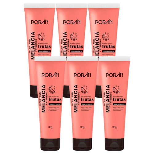 Poran - Hidratante Corpo e Rosto Melancia Porán PR202 - Kit c/ 06 unid