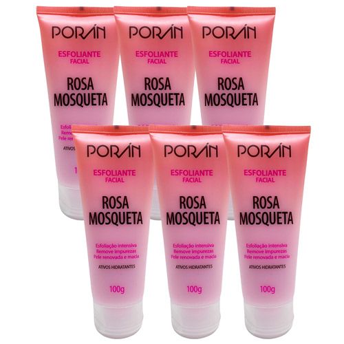 Poran - Esfoliante Facial Rosa Mosqueta Porán PR56 - Kit c/ 06 unid