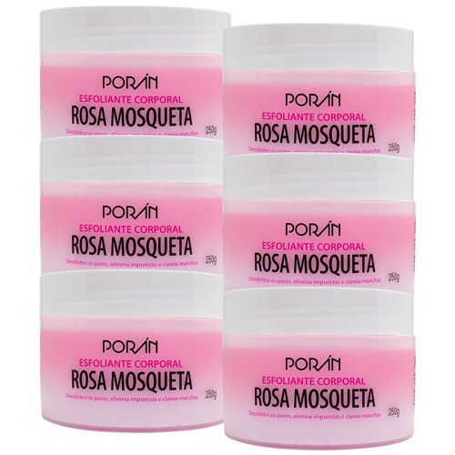 Poran - Esfoliante Corporal Rosa Mosqueta Porán PR57 - Kit c/ 06 unid