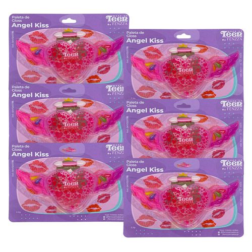 Paleta de Gloss Angel Kiss Teen Fenzza SKV12011195 - Kit c/ 06 unid