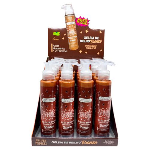 Geleia de Brilho Iluminador Corporal Bronze Super Poderes GBSP01 - Box c/ 16 unid