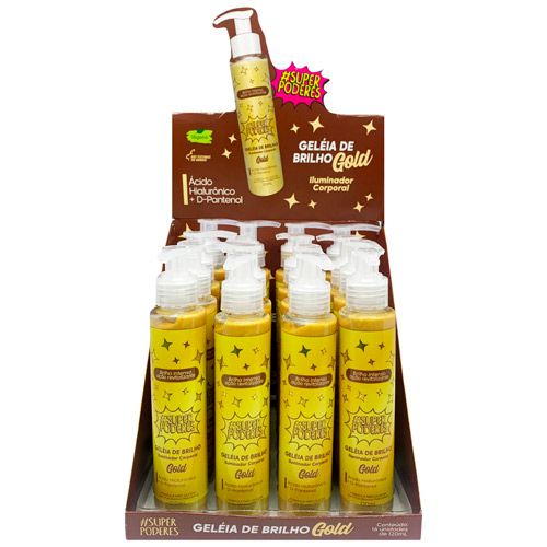 Geleia de Brilho Iluminador Corporal Gold Super Poderes GBSP02 - Box c/ 16 unid