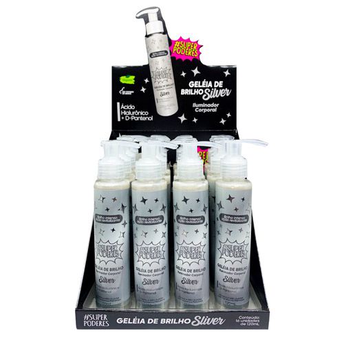 Geleia de Brilho Iluminador Corporal Silver Super Poderes GBSP04 - Box c/ 16 unid