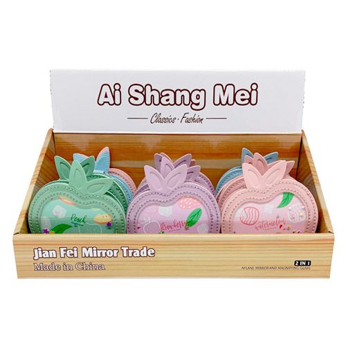 Espelho Portátil de Bolsa Estampado Frutas DF-ES186002-05-04 - Box c/ 12 unid