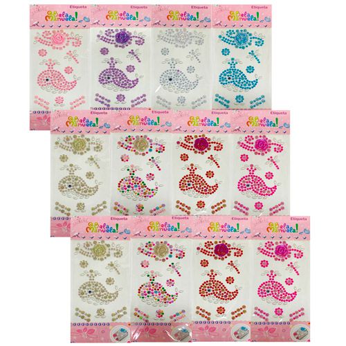 Adesivo Joia Strass Qbela Manuela! QBM775 - Pcte c/ 12 unid