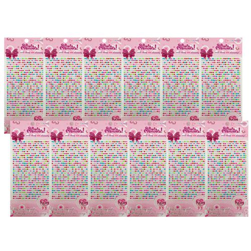 Strass Adesivo para Decoração Colorido Qbela Manuela! QBM766 - Pcte c/ 12 unid