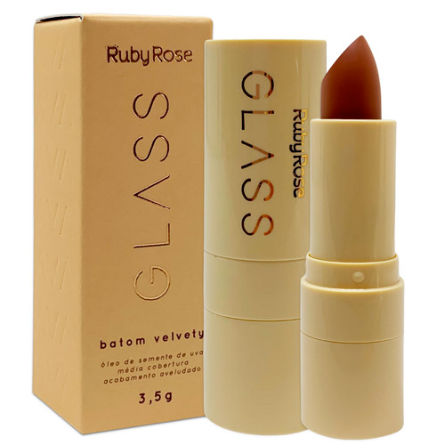 Batom Bastão Velvety BG01 Glass Ruby Rose HB-548-1