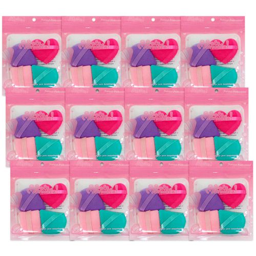 Kit com 04 Esponjas para Pó Qbela Manuela! QBM527 - Pcte c/ 12 unid