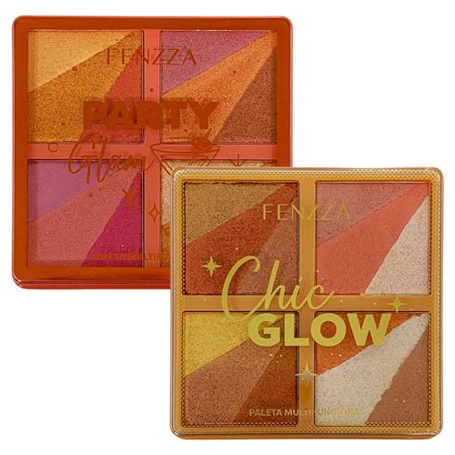 Paleta Multifuncional Party Glam Fenzza FZMD1048 - Kit c/ 02 unid